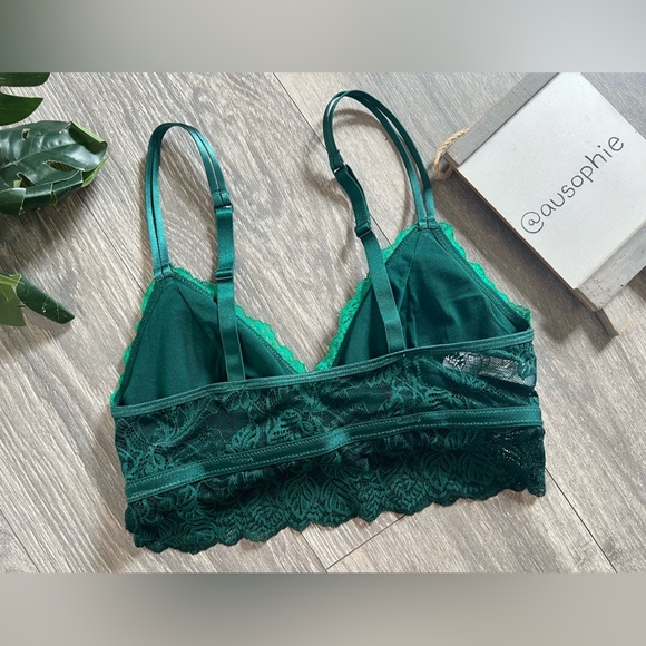 Auden Wireless Padded Two - Toned Green Lace Lightly Lined Bralette. Size M - Picture 3 of 7
